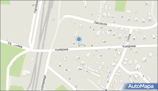 Nowa Dęba, Kolejowa, 32, mapa Nowa Dęba