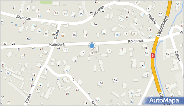 Nowa Dęba, Kolejowa, 5, mapa Nowa Dęba