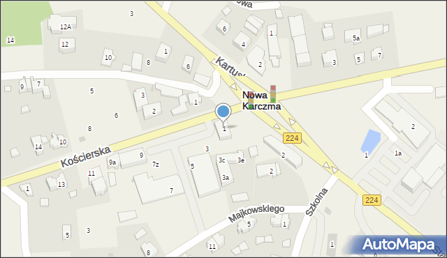 Nowa Karczma, Kościerska, 1, mapa Nowa Karczma