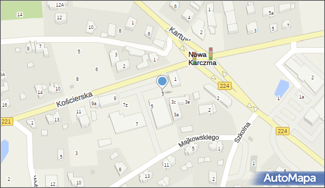 Nowa Karczma, Kościerska, 3, mapa Nowa Karczma
