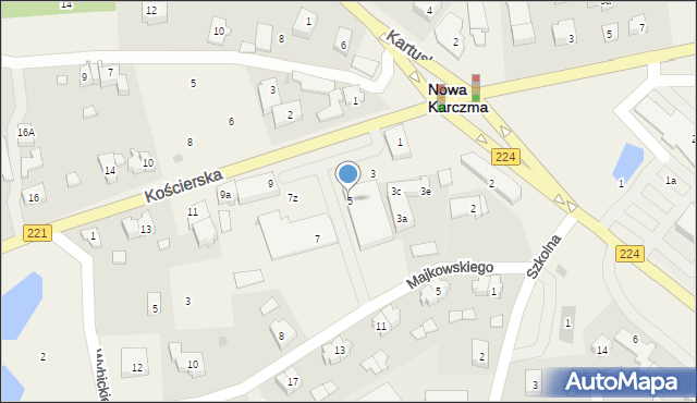 Nowa Karczma, Kościerska, 5, mapa Nowa Karczma