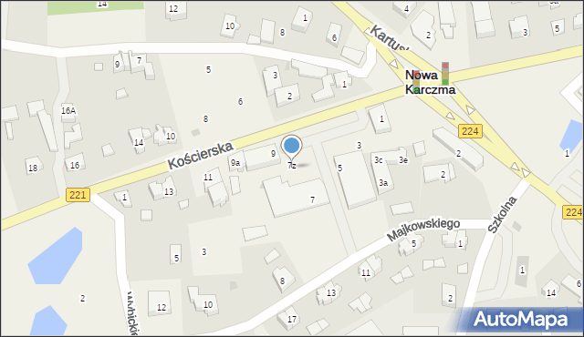 Nowa Karczma, Kościerska, 7z, mapa Nowa Karczma