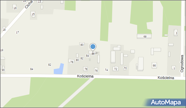 Nowa Osuchowa, Kościelna, 86, mapa Nowa Osuchowa