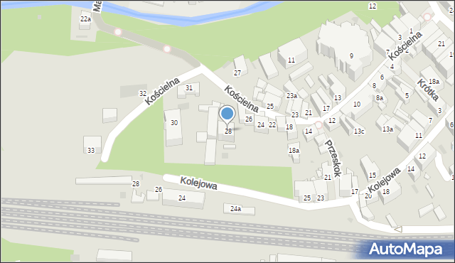 Nowa Ruda, Kościelna, 28, mapa Nowa Ruda