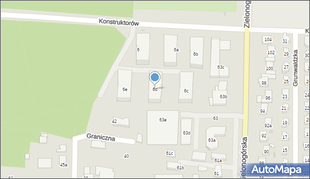 Nowa Sól, Konstruktorów, 6d, mapa Nowa Sól