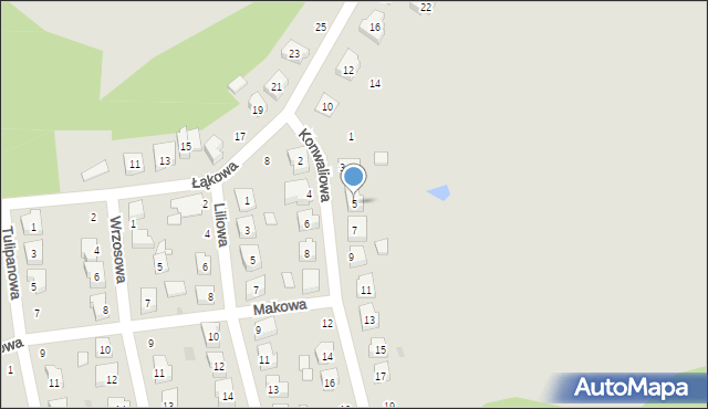 Nowa Sól, Konwaliowa, 5, mapa Nowa Sól