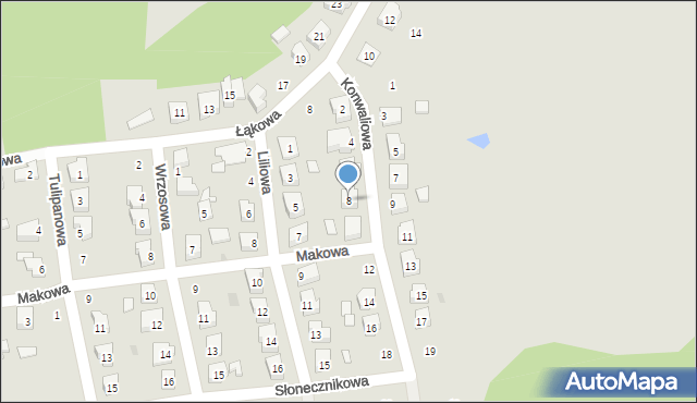 Nowa Sól, Konwaliowa, 8, mapa Nowa Sól