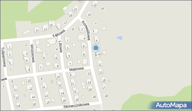 Nowa Sól, Konwaliowa, 9, mapa Nowa Sól