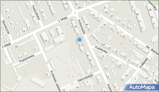 Nowa Sól, Kościuszki Tadeusza, gen., 11, mapa Nowa Sól