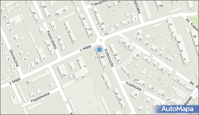 Nowa Sól, Kościuszki Tadeusza, gen., 13-13b, mapa Nowa Sól