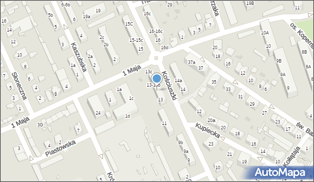 Nowa Sól, Kościuszki Tadeusza, gen., 13a, mapa Nowa Sól