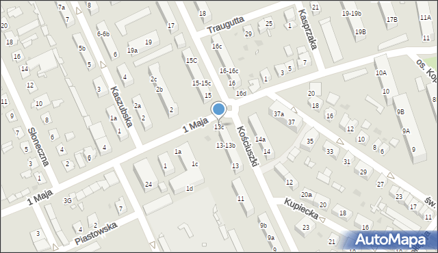 Nowa Sól, Kościuszki Tadeusza, gen., 13c, mapa Nowa Sól