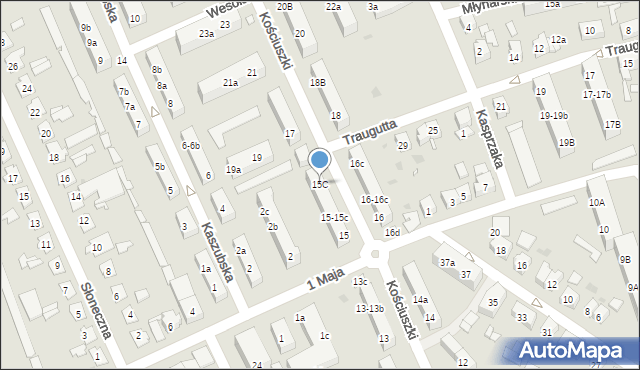 Nowa Sól, Kościuszki Tadeusza, gen., 15C, mapa Nowa Sól