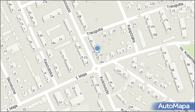 Nowa Sól, Kościuszki Tadeusza, gen., 16a, mapa Nowa Sól