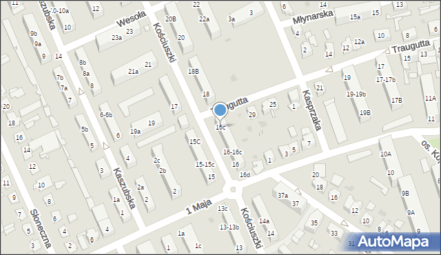 Nowa Sól, Kościuszki Tadeusza, gen., 16c, mapa Nowa Sól