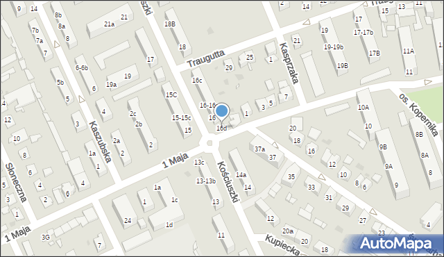 Nowa Sól, Kościuszki Tadeusza, gen., 16d, mapa Nowa Sól