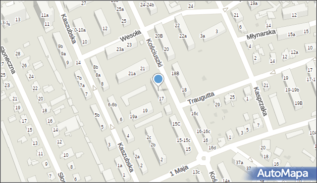 Nowa Sól, Kościuszki Tadeusza, gen., 17a, mapa Nowa Sól