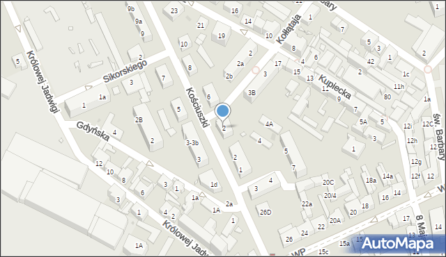 Nowa Sól, Kościuszki Tadeusza, gen., 2, mapa Nowa Sól