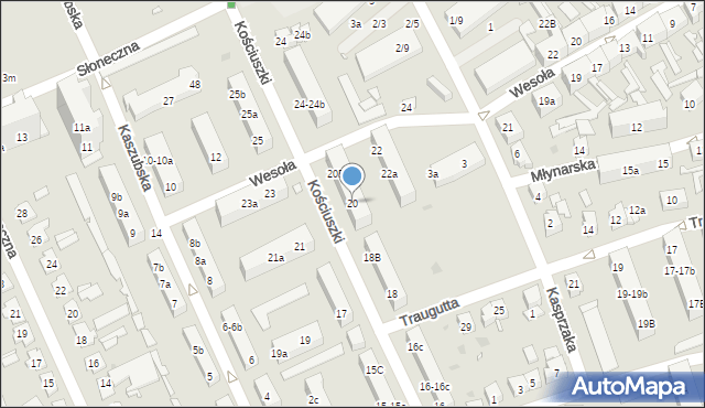 Nowa Sól, Kościuszki Tadeusza, gen., 20, mapa Nowa Sól