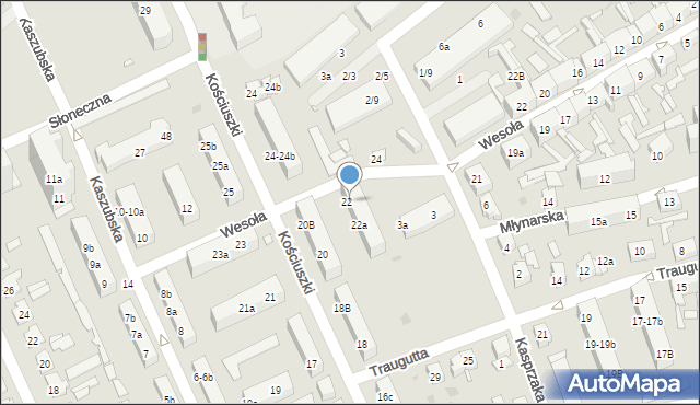 Nowa Sól, Kościuszki Tadeusza, gen., 22B, mapa Nowa Sól