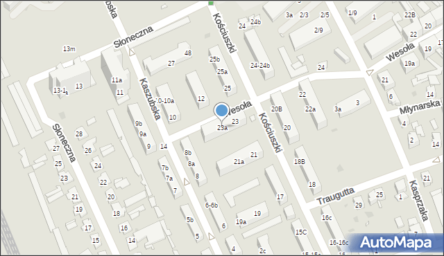 Nowa Sól, Kościuszki Tadeusza, gen., 23a, mapa Nowa Sól