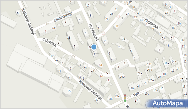 Nowa Sól, Kościuszki Tadeusza, gen., 3, mapa Nowa Sól