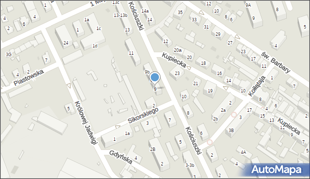 Nowa Sól, Kościuszki Tadeusza, gen., 9, mapa Nowa Sól