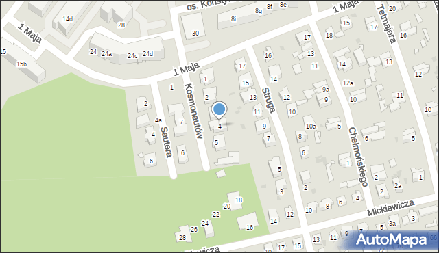 Nowa Sól, Kosmonautów, 4, mapa Nowa Sól