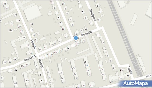 Nowa Sól, Kossaka, 11a, mapa Nowa Sól