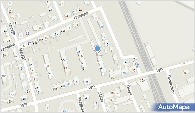Nowa Sól, Kossaka, 1c, mapa Nowa Sól
