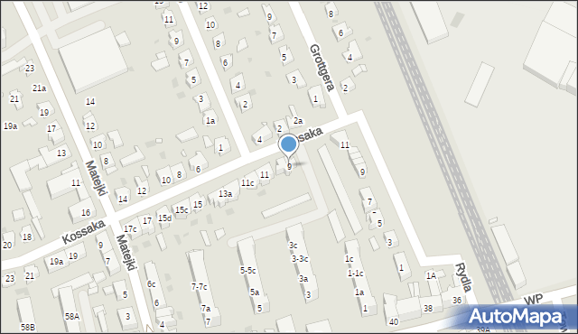 Nowa Sól, Kossaka, 9, mapa Nowa Sól