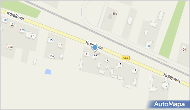 Nowa Wieś, Kolejowa, 9A, mapa Nowa Wieś