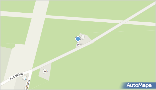 Nowa Wieś, Kościelna, 13, mapa Nowa Wieś