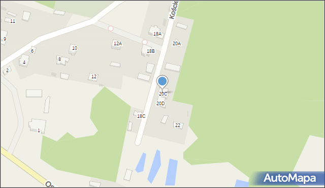 Nowa Wieś, Kościelna, 20C, mapa Nowa Wieś