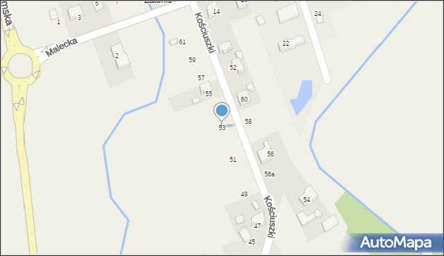 Nowa Wieś, Kościuszki Tadeusza, gen., 53, mapa Nowa Wieś