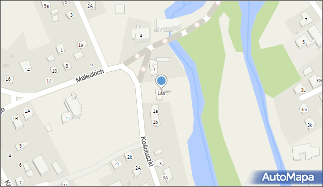 Nowa Wieś Ełcka, Kościuszki Tadeusza, gen., 1aa, mapa Nowa Wieś Ełcka