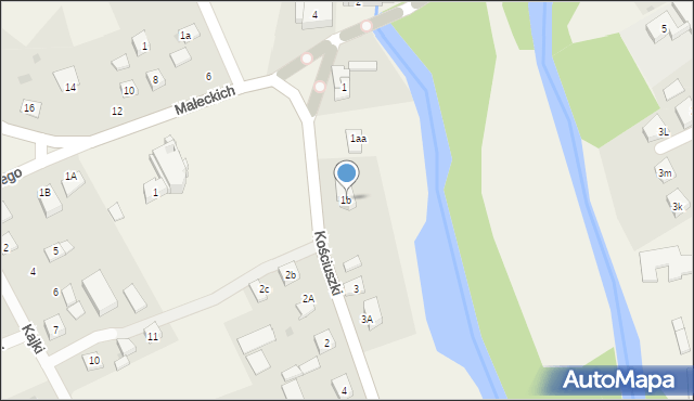 Nowa Wieś Ełcka, Kościuszki Tadeusza, gen., 1b, mapa Nowa Wieś Ełcka