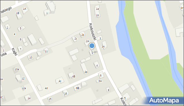 Nowa Wieś Ełcka, Kościuszki Tadeusza, gen., 2, mapa Nowa Wieś Ełcka