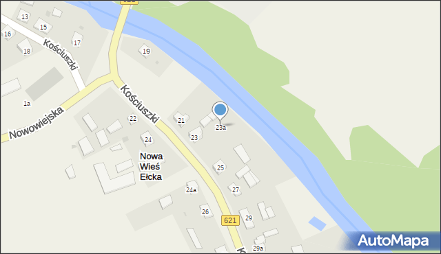 Nowa Wieś Ełcka, Kościuszki Tadeusza, gen., 23a, mapa Nowa Wieś Ełcka