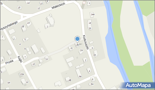 Nowa Wieś Ełcka, Kościuszki Tadeusza, gen., 2b, mapa Nowa Wieś Ełcka