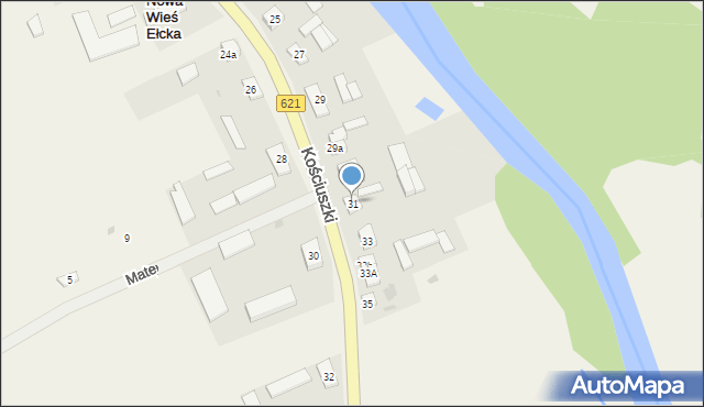 Nowa Wieś Ełcka, Kościuszki Tadeusza, gen., 31, mapa Nowa Wieś Ełcka