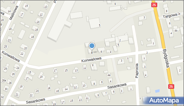 Nowa Wieś Wielka, Konwaliowa, 8A, mapa Nowa Wieś Wielka