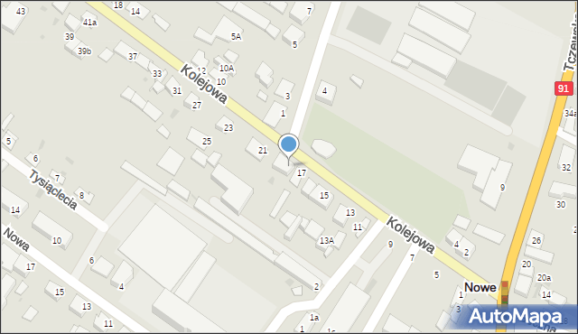 Nowe, Kolejowa, 19, mapa Nowe