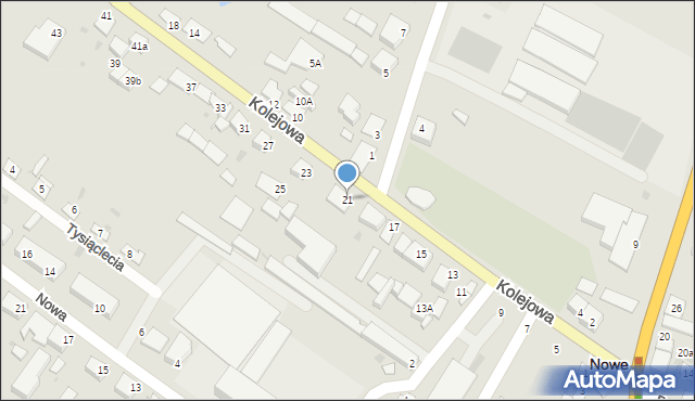 Nowe, Kolejowa, 21, mapa Nowe