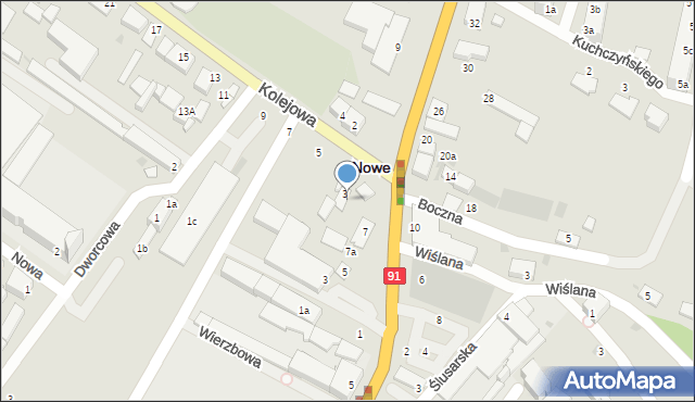 Nowe, Kolejowa, 32, mapa Nowe