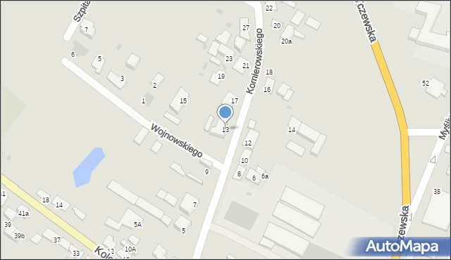 Nowe, Komierowskiego, gen., 13, mapa Nowe