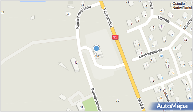 Nowe, Komierowskiego, gen., 28a, mapa Nowe