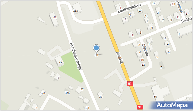 Nowe, Komierowskiego, gen., 30, mapa Nowe
