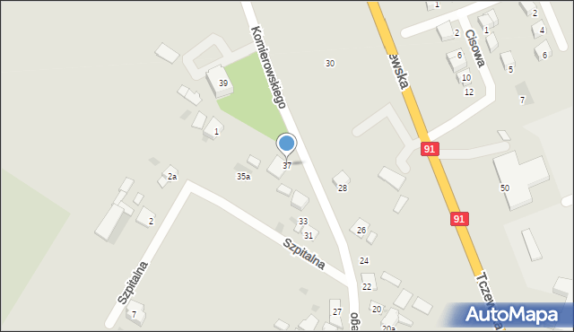 Nowe, Komierowskiego, gen., 37, mapa Nowe