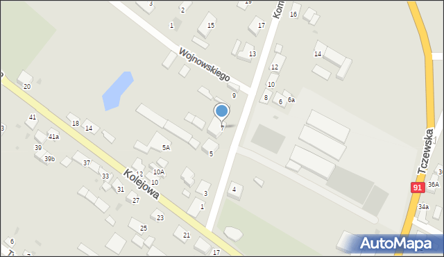 Nowe, Komierowskiego, gen., 7, mapa Nowe